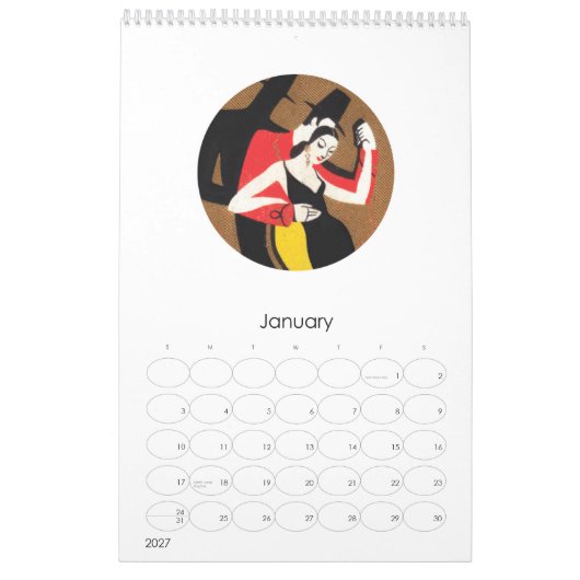 2010-2011年のアールデコのカレンダー カレンダー (1月 2027)