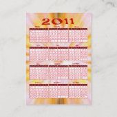 2011のカレンダーの名刺 名刺 (裏面)