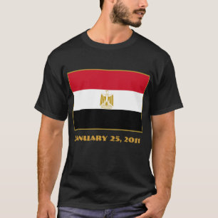 2011の1月25日、日付が付いているエジプトの旗 Tシャツ