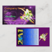 2011カレンダーが付いているダンスまたはフィットネスの名刺 名刺 (正面/裏面)