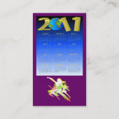 2011カレンダーが付いているダンスまたはフィットネスの名刺 名刺 (裏面)