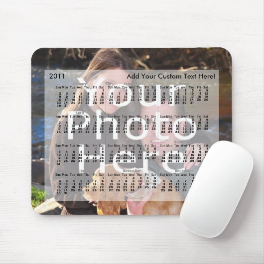 2011カレンダーカスタムフォトマウスパッド写真の追加 マウスパッド (マウス)