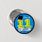 2011ボタンの卒業のクラスは名前1を加えます 缶バッジ (正面&裏面)