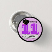 2011ボタンの卒業のクラスは名前2を加えます 缶バッジ (正面&裏面)