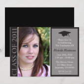 2011伝統的年卒業（黒）級 招待状 (正面/裏面)