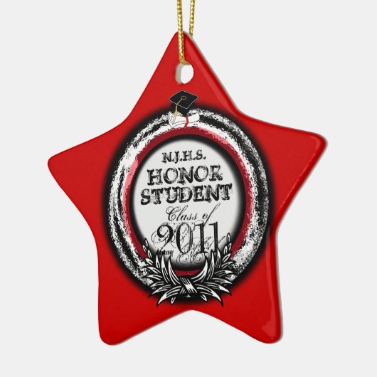 2011匹のオーナメントの赤の名誉学生賞のクラス セラミックオーナメント (左)