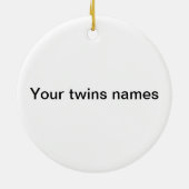 2011双生児の初めてのクリスマスのオーナメント セラミックオーナメント (裏面)