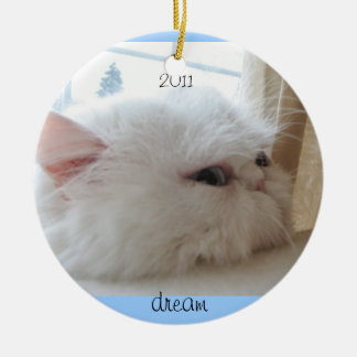 2011年のクリスマスの子猫の夢 セラミックオーナメント
