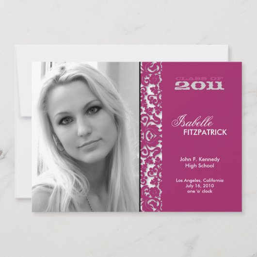 2011年のドラマチックなDamask卒業発表 案内状 (正面)