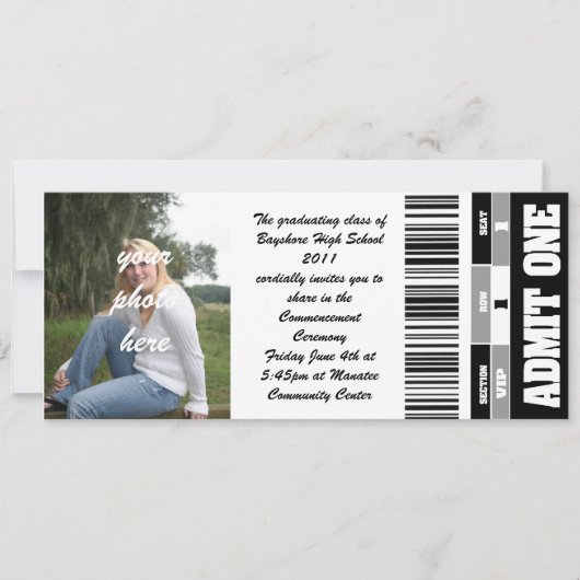 2011年の写真チケット 招待状 (正面)