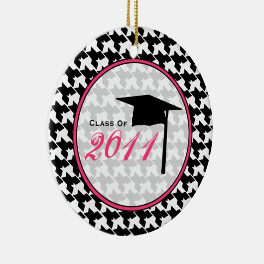 2011年の千鳥格子のなオーナメントの卒業のクラス セラミックオーナメント (右)