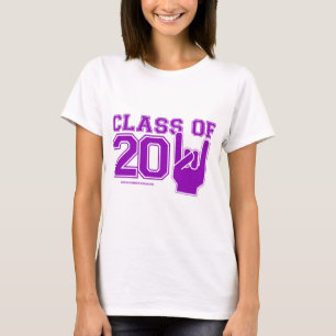 2011年の卒業の紫色および白のクラス Tシャツ