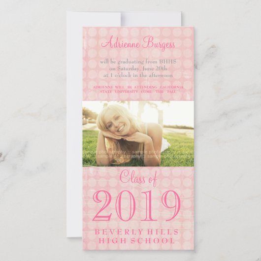 2011年の女子大卒業クラスの写真カード 案内状 (正面)