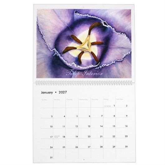 2011年の水彩画によってはカレンダーが開花します カレンダー (1月 2027)