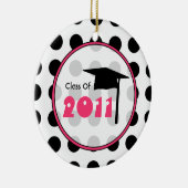 2011年の水玉模様のオーナメントの卒業のクラス セラミックオーナメント (右)