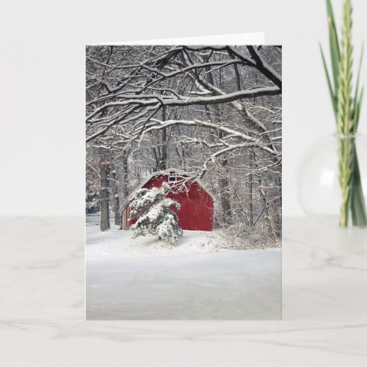 2011年の雪の赤い納屋 シーズンカード (正面)