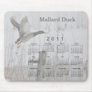 2011年の鳥のカレンダー マウスパッド
