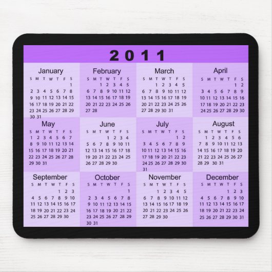 2011年は一目でカレンダーに記録します マウスパッド (正面)
