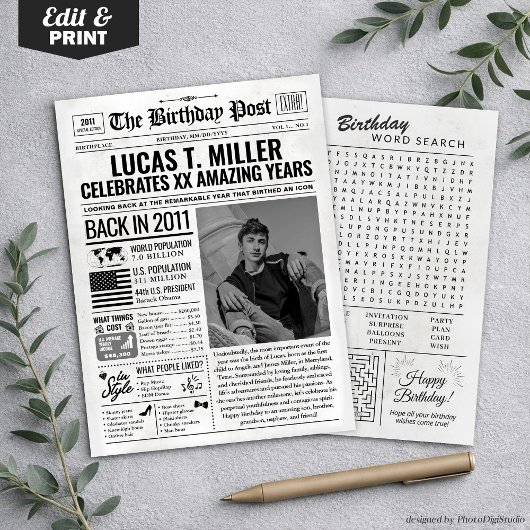 2011年カスタム新聞紙誕生日カード、トレンド シーズンカード