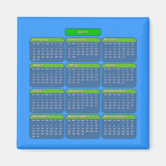 2011年カレンダー磁石 マグネット (正面)