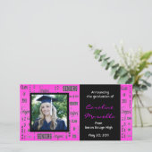 2011年クラスのシニアHot Pink Grad Announcement 案内状 (スタンド正面)