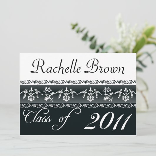 2011年モノクロ卒業カード 案内状 (スタンド正面)