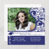 2011年卒業キャップ写真/ネイビーブルー 案内状 (正面/裏面)