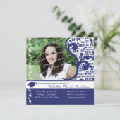 2011年卒業キャップ写真/ネイビーブルー 案内状 (スタンド正面)