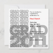 2011年卒業パーティ招待状03Aのクラス 招待状 (裏面)