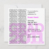 2011年卒業パーティ招待状03B級 招待状 (裏面)