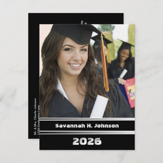 2011年卒業写真招待状 インビテーションポストカード (正面/裏面)