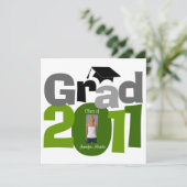 2011年度卒業式招待状 CAP181 緑 招待状 (スタンド正面)