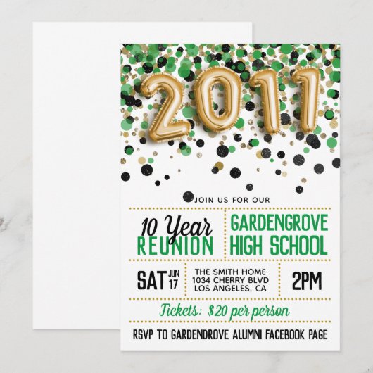 2011年度高校同窓会 招待状 (正面/裏面)