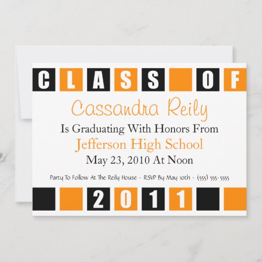 2011年招待状クラス（黒/オレンジ色のボックス） 招待状 (正面)
