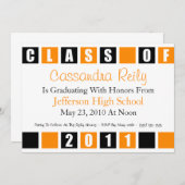 2011年招待状クラス（黒/オレンジ色のボックス） 招待状 (正面/裏面)