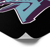 2011年版画風ブルーポスター ポスター (角)