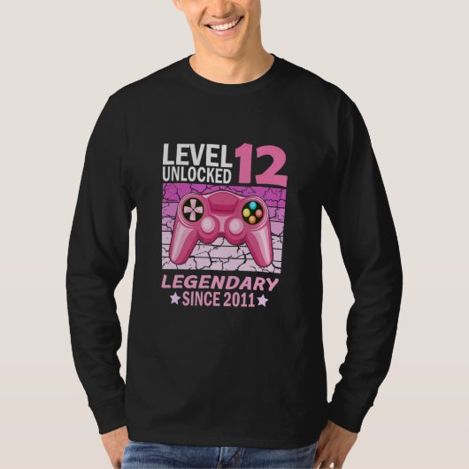 2011年生まれのゲーマー女子の12歳の誕生日 Tシャツ (正面)