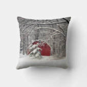 2011年雪の赤い納屋 クッション (裏面)