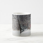 2011年雪の赤い納屋 コーヒーマグカップ (中央)