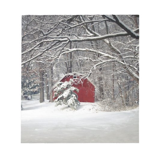 2011年雪の赤い納屋 ノートパッド (正面)