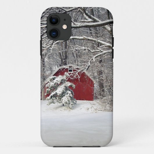2011年雪の赤い納屋 Case-Mate iPhoneケース (裏面)