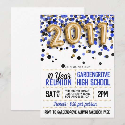 2011年高校懇親会 招待状 (正面/裏面)