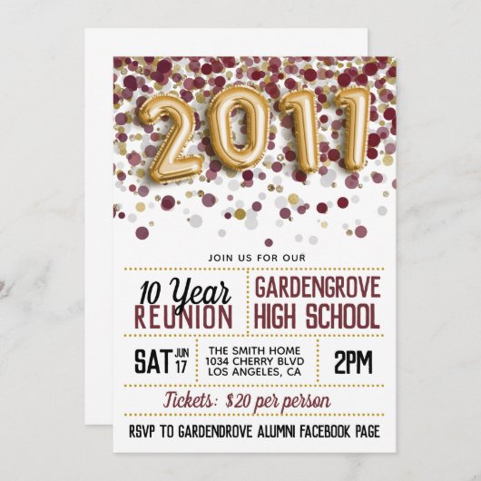 2011年高校懇親会 招待状 (正面/裏面)