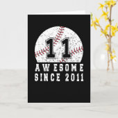 2011年11生まれ誕生日野球少年11歳 カード (黄色い花)