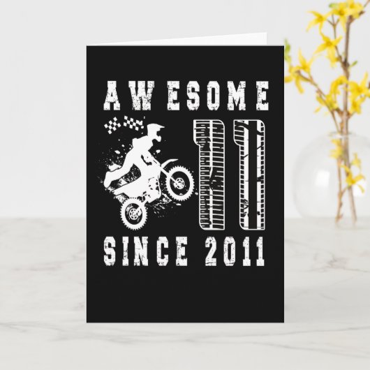 2011年11誕生日ギフトダートバイクボーイ生まれ(11) カード (黄色い花)