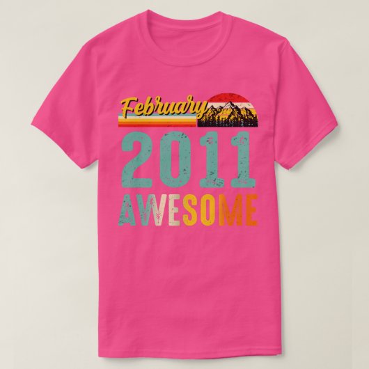 2011年2月誕生日ギフトシャツヴィンテージ2月 Tシャツ (デザイン正面)
