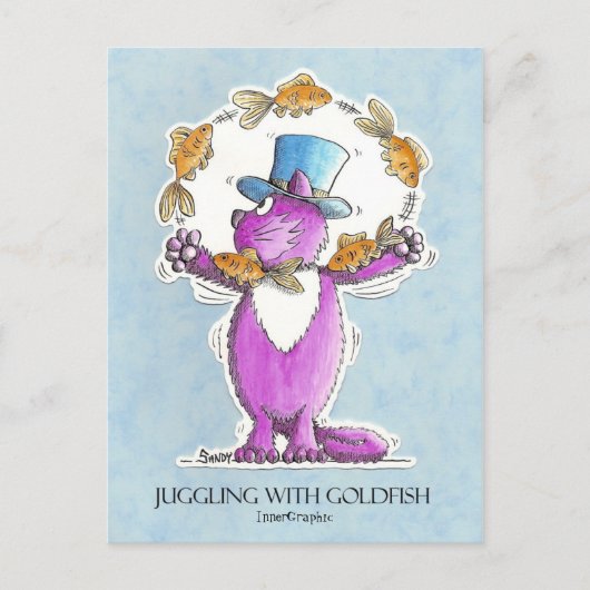 2011年2月22日、金魚で猫ジャグリングを。 ポストカード (正面)