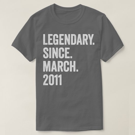 2011年3月以来12年の伝説的な誕生日1 Tシャツ (デザイン正面)