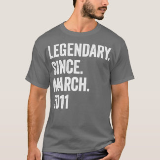 2011年3月以来12年の伝説的な誕生日1 Tシャツ