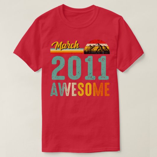2011年3月誕生日ギフトシャツヴィンテージ2011年3月 Tシャツ (デザイン正面)